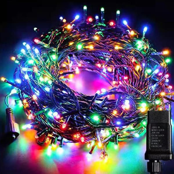 108ft Julelys, 300 LED Lyslenker, 8 Moduser, Plug-in, Fest Hage multicolor