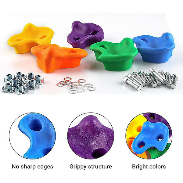 Rock Climbing Holds, 10 bits Kids Climbing Holds, Textured Climbing Holds High