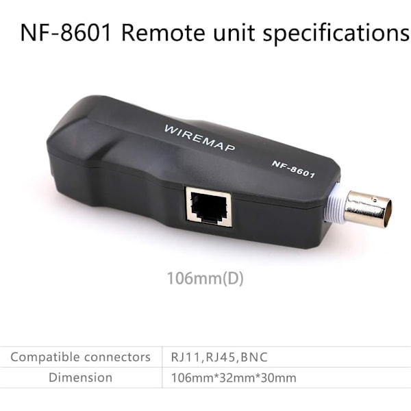 NF-8601 /NF-8601W Multifunktionel Netværkskabeltester LCD Kabellængdetester Breakpoint Tester Engelsk Version KELUSHI (NF-8601W)
