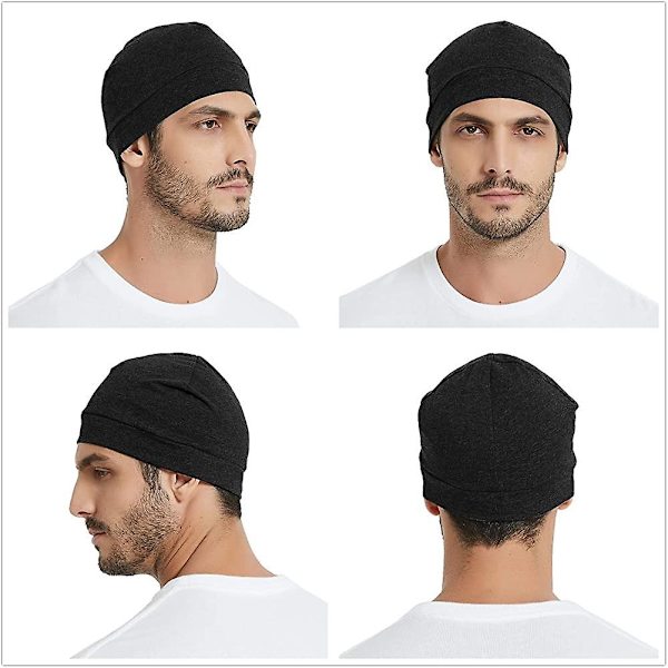 Bomulls mössa, 2-pack Acsergery Unisex löparmössa vinter sommar sportmössa sovmössa kemo present