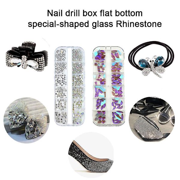 Kristall Rhinestones platta bak 3d stenar för nageldekoration hantverk Style 12