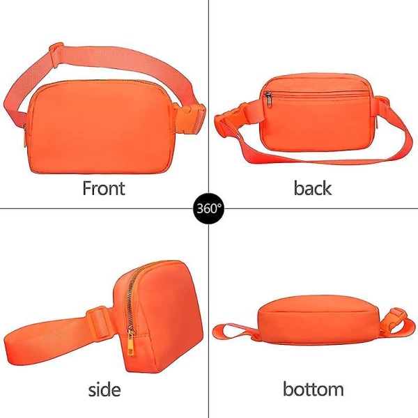 Snygg midjeväska i nylon för män och kvinnor, vattentät, sportig, casual, crossbody-väska Orange