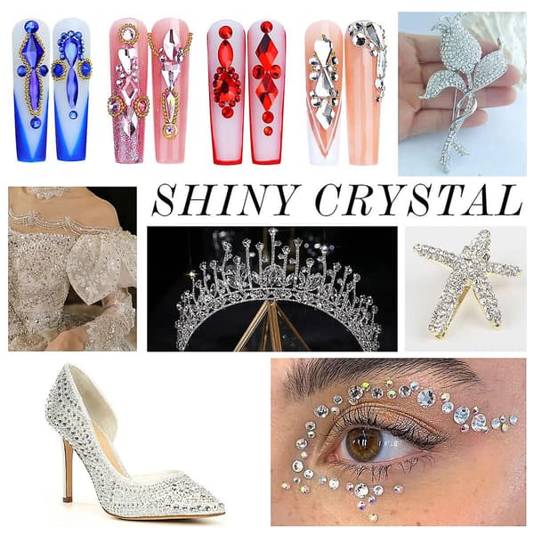 Krystall Runde Neglekunst Flat Backs Rhinestones Edelstener white AB