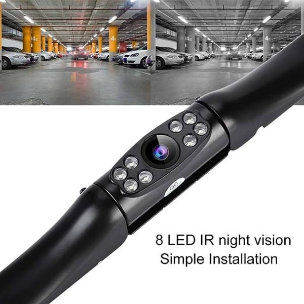 Backkamera, 170° HD 8 LED nattvattentät Universal bilbackup parkeringskamera Backkamera Backupkamera för bil