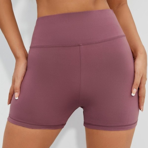 Cykelshorts för kvinnor, shorts med hög midja, magkontrollshorts, Hotpants för yoga, gym Pink S