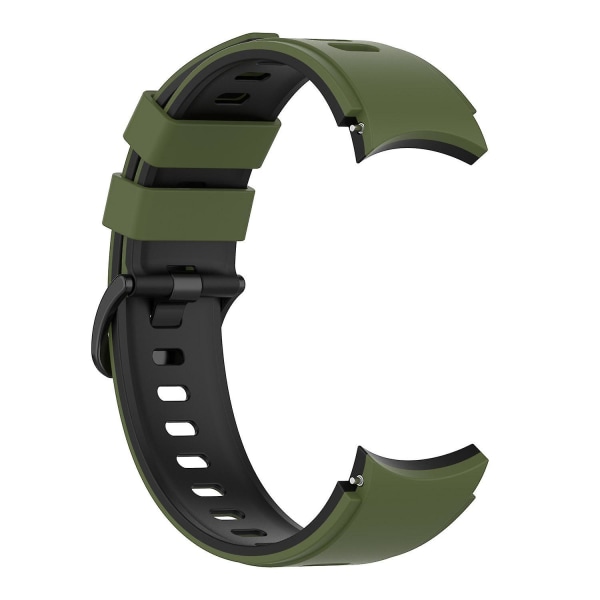 Tvåfärgad silikonrem för Galaxy Watch4/5/6 40mm 44mm/Watch6 Classic 43mm 47mm/ Watch 5 Pro 45mm Army Green Black