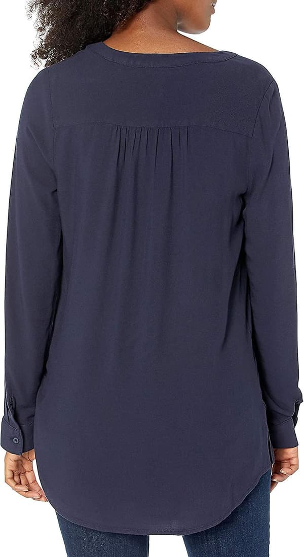 Langærmet vævet bluse til kvinder Style 14 L