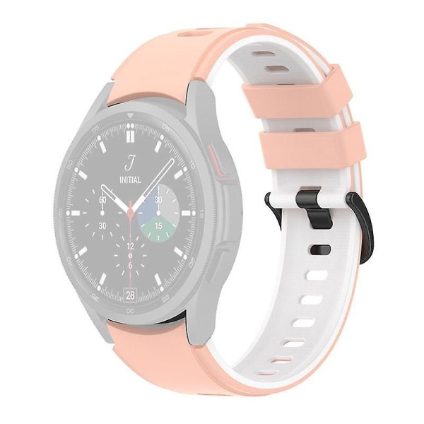 Silikonarmband för Samsung Galaxy Watch6 40/44mm/ Watch6 Classic 43/47mm/Watch 4/5 40/44mm Pink  White