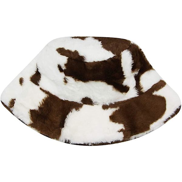 Kvinnor Flickor Leopardmönster Faux Päls Hinkhatt Fuzzy Varm Vinterhatt Fiskarekeps