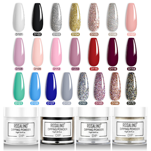 Akrylpulver, Jul 22 st Färgade Akrylpulver för Naglar Höst Röd Orange Glitter Akryl Nagelpuder Akrylpulver