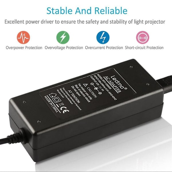 LED Strømadapter 5.5x2.1-2.5mm Stik Til DC 15V AC 100-240V Lys Transformator