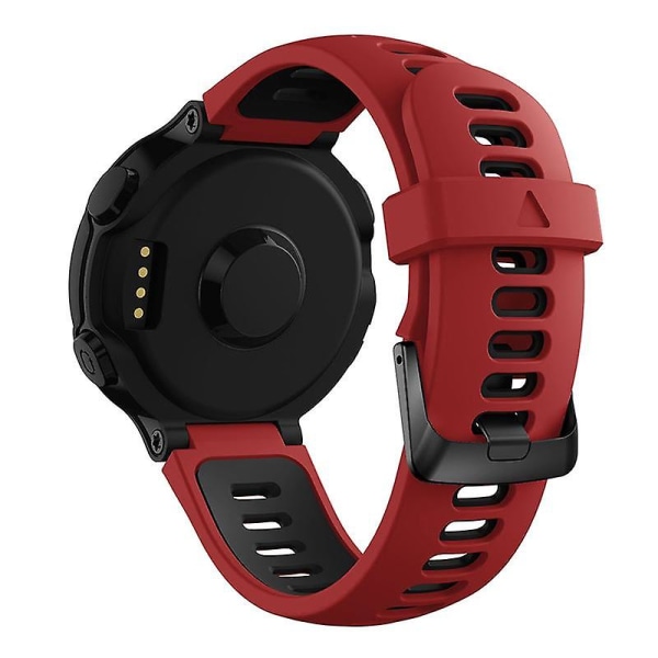 22mm Silikon Klokkereim For Garmin Forerunner 235/230/620/630/220/735/735XT, med Svart Spenne Dark Red  Black