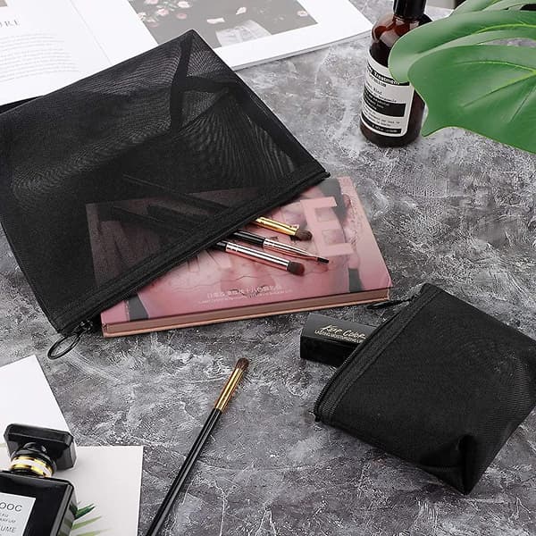 3 Stykker Mesh Kosmetiktaske Mesh Makeup Tasker Mesh Lynlåspose Til Kontorer Rejser