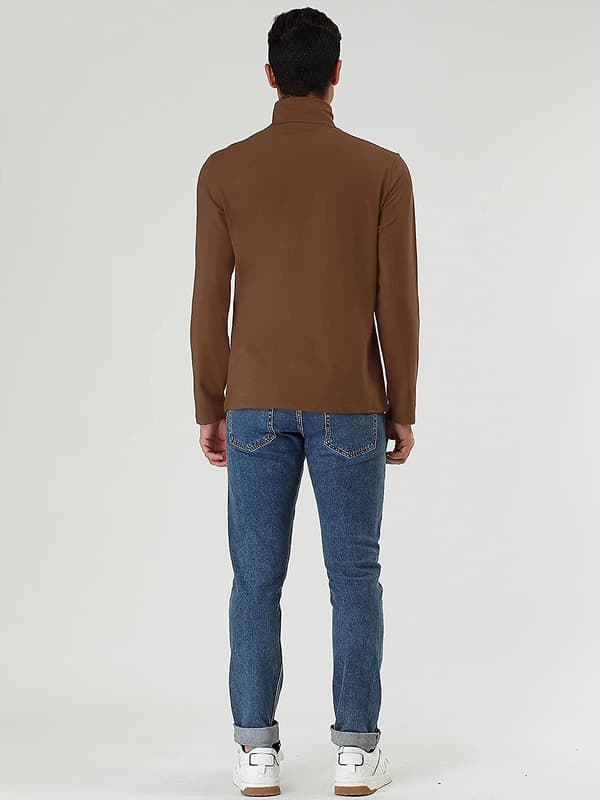 Herre Rullekrave Top Slim Fit Langærmet Pullover Skildpadde Hals Trøje