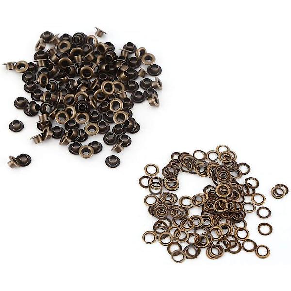 Mässing Ögla Grommets Läderhantverk Tillbehör Fästelement Kit Med Brickor För Reparationer Diy Kläder Dekor Byte (10mm 100 Set)