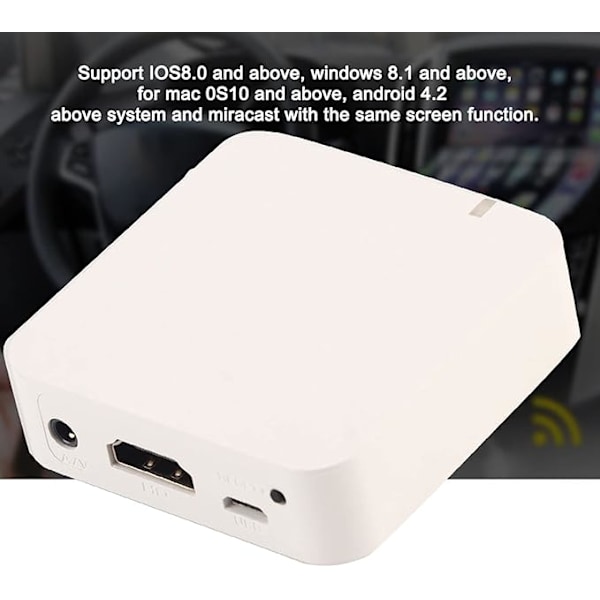 Mini Bil WiFi Display Trådløs Smart Display Boks AV+HDMI Skærmspejling Spejl Boks Airplay Erstatning