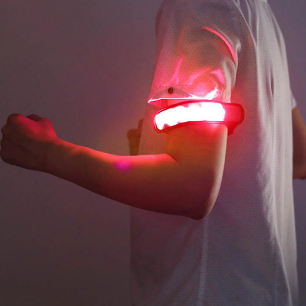 Armbånd til løb - Blinkende armbånd sportsarmbånd, selvlysende armbånd til koncerter, festivaler, rød red