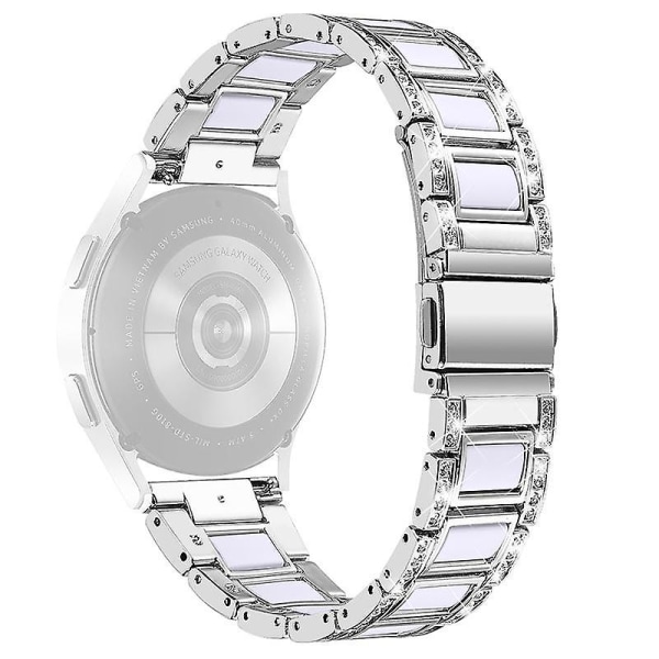 Rostfritt stål + harts klockarmband för Huawei Watch GT 2 42mm / Watch 2 / Honor Magic Watch 2 42mm Sliver  White