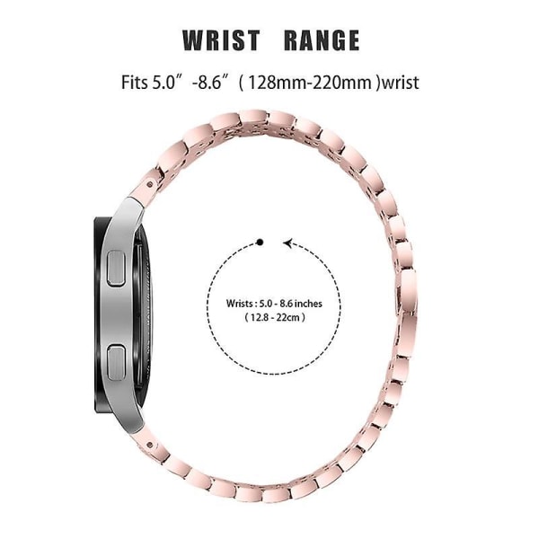 Watch för Samsung Galaxy Watch4 Active 40mm/44mm/Watch4 Classic 42mm/46mm 5 pärlor 3 rader Rose Pink Transparent