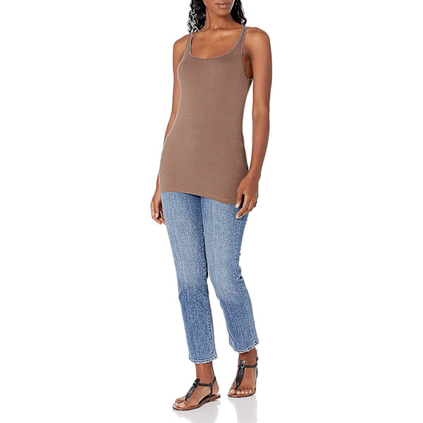 Slim-fit tanktopp med tynne stropper for kvinner, 2-pakning Style 2 M