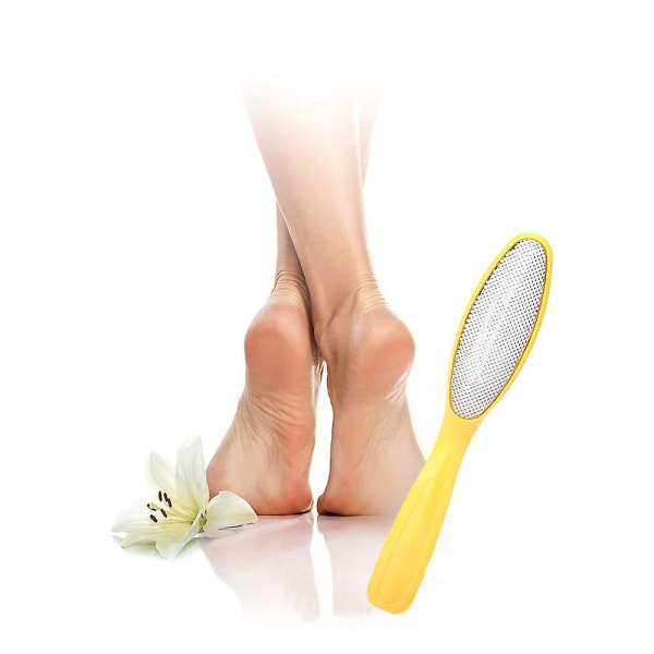 Fodskrubber, pimpsten til fødder, bedste fodpleje pedicure metaloverfladeværktøj til at fjerne hård hud. Goose Egg Brush - Yellow