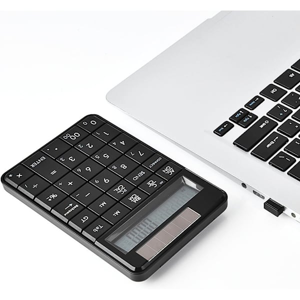 Mini 2.4G USB Trådløs 2 i 1 29 Tasters Numerisk Tastatur & Lommeregner med LCD-display