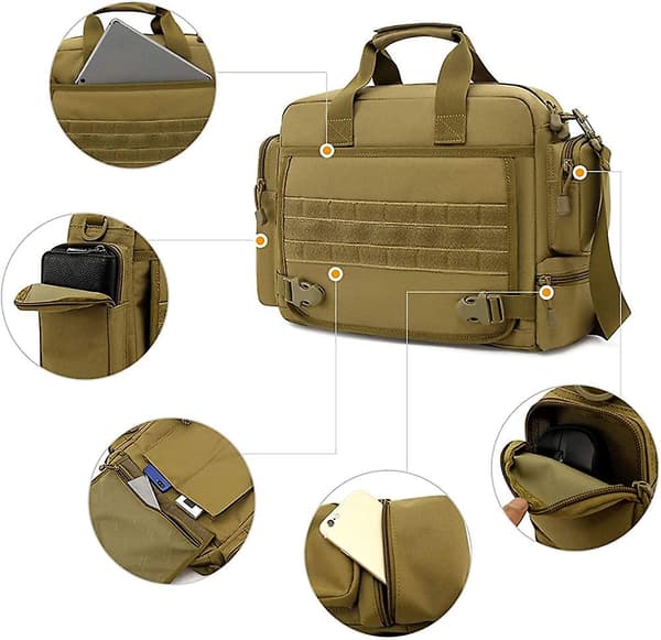 14 Laptopväskor - Herr Tactical Portfölj Utomhus Molle Axelväska Acsergery Present