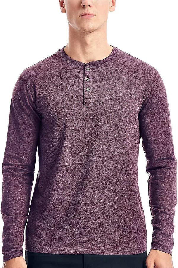 Henley Langærmet T-shirts til Mænd