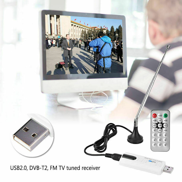 USB 2.0 Tuner DVB-T2 / DVB-T DVB-C DAB SDR FM USB Stick Digital HDTV F Bærbar PC