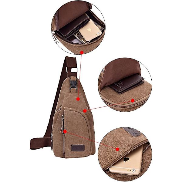 Bröstväska för Acsergery män kvinnor, unisex axel crossbody ryggsäck för Acsergery resor vandring gåva