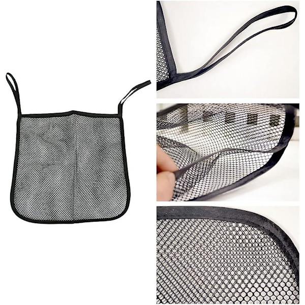 Mesh barnvagnsförvaringsväska, universellt barnvagnsförvaringsnät, barnvagnsnät, barnvagnsorganisatör, meshficka på baksidan av barnvagnen, 2 stycken svart