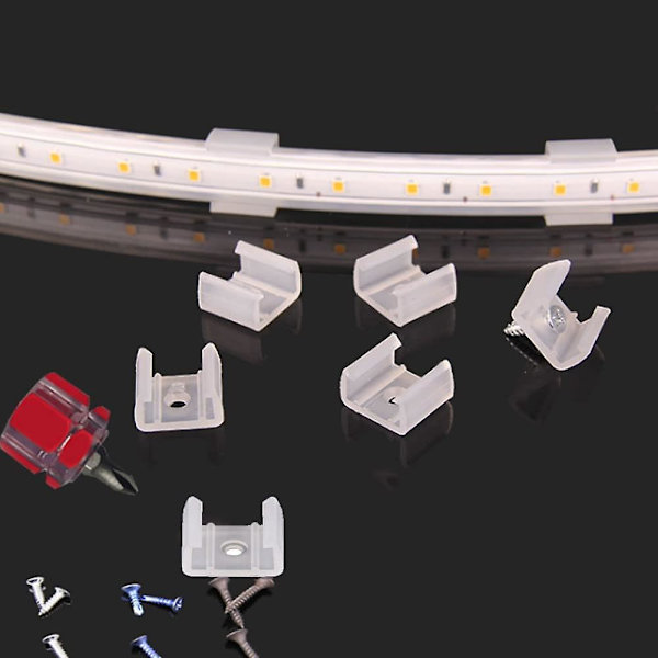 120 st LED-remsklämmor Neonmonteringsklämmor 10/13/16 mm storlek Gör neonskyltarna flexibla ljusremsfixeringskort (c.16 mm/0,63 tum)
