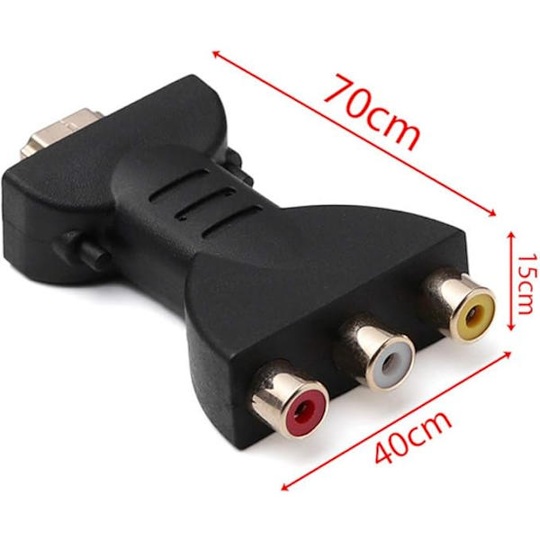 Ouken HDMI til 3 RCA Adapter Bærbar Mini HDMI til AV Rød Hvid Gul HDMI til AV Konverter