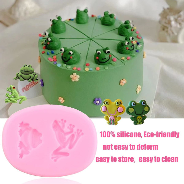 Groda Form för tårtdekorering Cupcake Topper Candy Polymer Clay Chocolate Gum Paste Set om 4