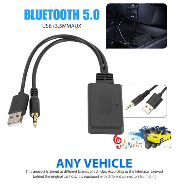2 kpl Bluetooth-sovitinmoduuli Universaali auton USB Aux 3,5 mm liitäntä Langaton Bluetooth Handsfree Stereo Audio Musiikkisovitin
