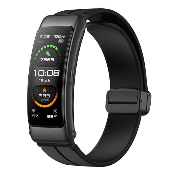 För Keep B4/Huawei Watch Fit Mini 16mm Silikonband Ersättning Klockarmband, Svart Fällbart Spänne Black