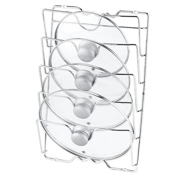 Köks skåp skafferi Pan och pottlock Organizer Rack Holder, (silver)