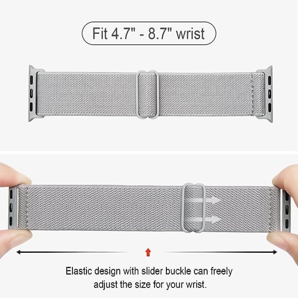 4-pack nylon solo loop-band kompatibel med Apple Watch 38mm 40mm 41mm 42mm 44mm 45mm 49mm, justerbara flätade sportarmband i elastiskt material AA006 42mm 44mm 45mm