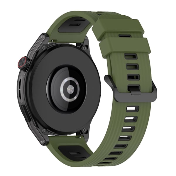 Silikonarmband för Huawei Watch GT/GT 3 46mm /Watch 4/ Galaxy Watch 46mm/Garmin Forerunner 265 Army Green Black