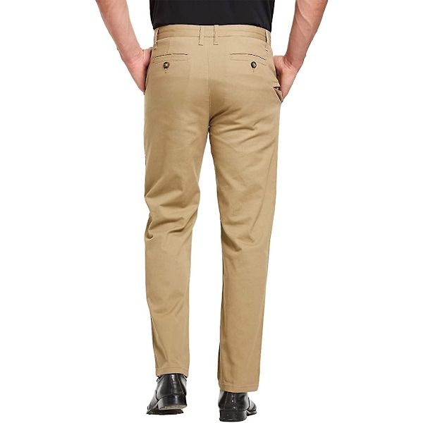 Chino-byxor för Yetsye-män Smart Casual-byxor Regular Fit Brown