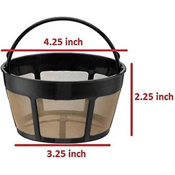 Den återanvändbara 8-12 korgkaffefiltret är lämpligt för kaffemaskiner och bryggmaskiner. Byt ut det återanvändbara kaffefiltret-bpa-fritt
