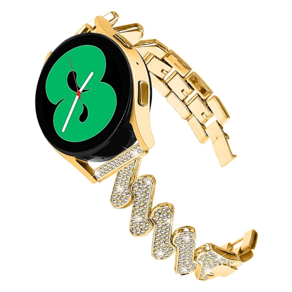 20mm Rhinestone Korvaava Kellon Ranneke Samsung Galaxy Watch6 40/44mm / Watch6 Classic 43/47mm Gold