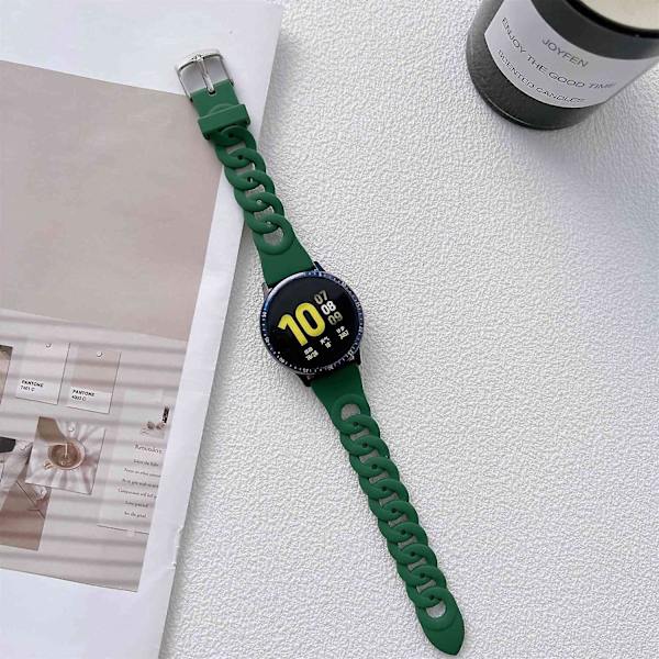 Urheilullinen silikoni korvaava ranneke Samsung Galaxy Watch 5 40mm/44mm /Watch 5 Pro 45mm -kelloon Army Green