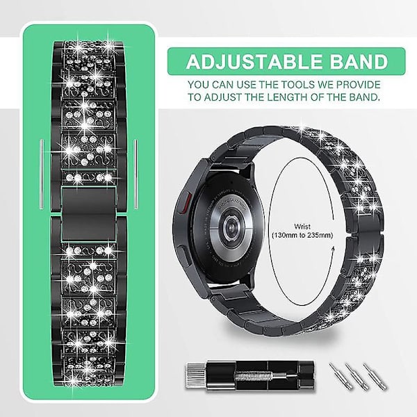 20 mm:n seoksesta valmistettu kellon ranneke Garmin Vivomove/Samsung Galaxy Watch3 41 mm/Huawei Watch GT 2 42 mm -kelloille Black