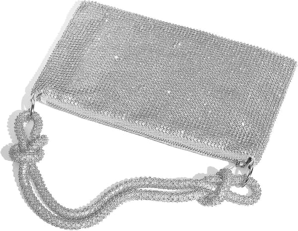 Rhinestone Veske Dame Kveld Glitter Glitrende Mini Bag Silver