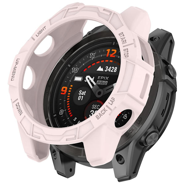 TPU-fodral för Garmin epix Pro (Gen 2) 47mm/Fenix 7 Pro/Fenix 7, anti-scratch ihåligt fodral Light Pink
