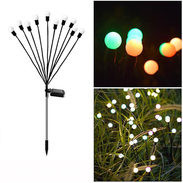 Aurinkopuutarhavalot - 2 kpl Led Aurinkokuhankeittäjävaloja Colorful 10 head