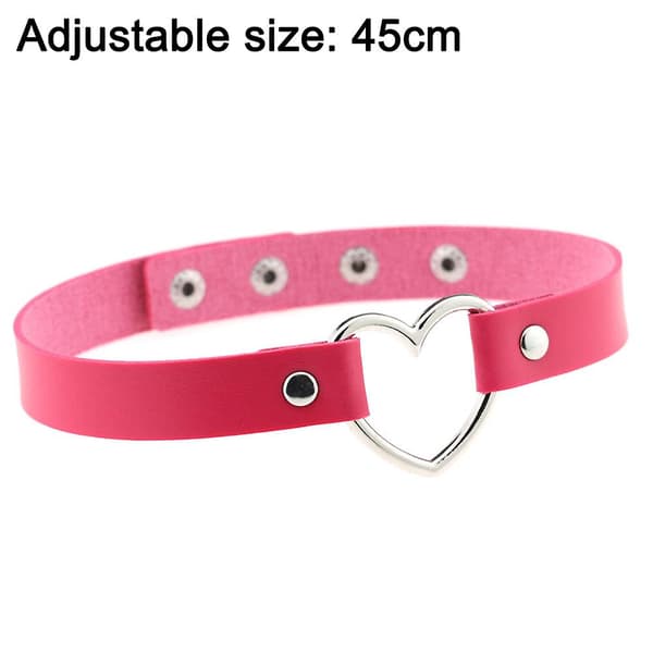 Harajuku Punk Pu Sydänkaulakoru rose red