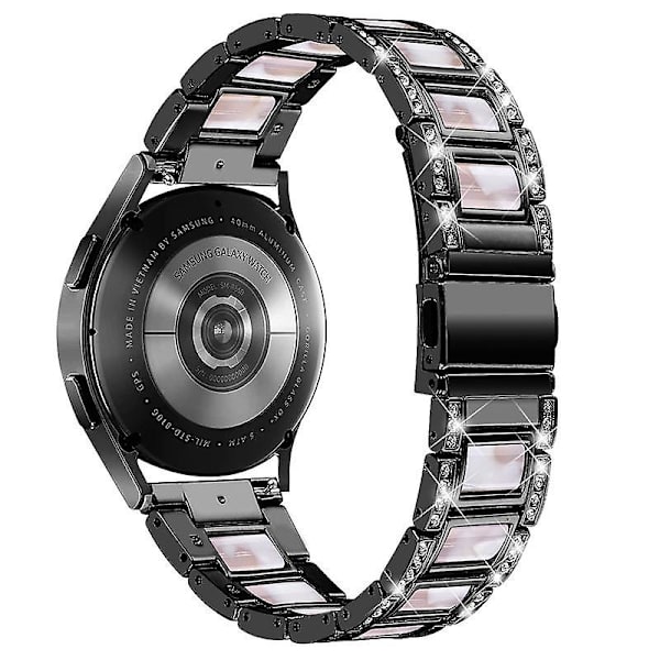 Rostfritt stålharts klockarmband för Huawei Watch GT 2 42mm/Watch 2/Honor MagicWatch 2 42mm Black  Pink Mix