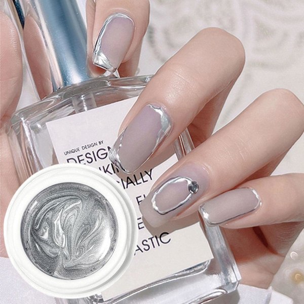 3 Målade Gellack, Guld Silver Roséguld Nagelfärgad Gellack 3D Metall Gel Nagelkonstmålning Gel Skulptur UV DIY Nagelkonst Manikyr